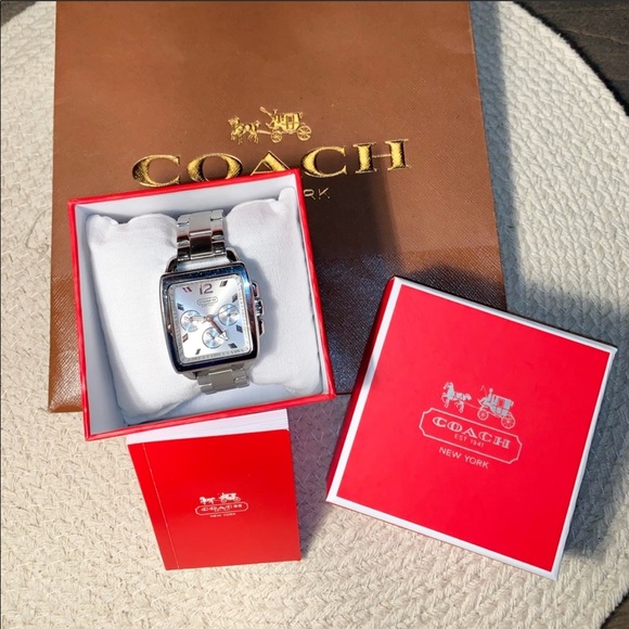 Coach Accessories - COACH Square Boyfriend Watch Stainless Silver